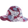 capeline chapeau femme tissu imprimé tropical, coloris bordeaux, protection soleil chapeau anti uv UPF50