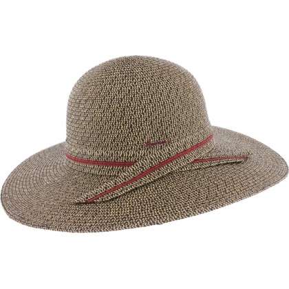 Capeline en paille papier chinée avec ceinture ton sur ton
