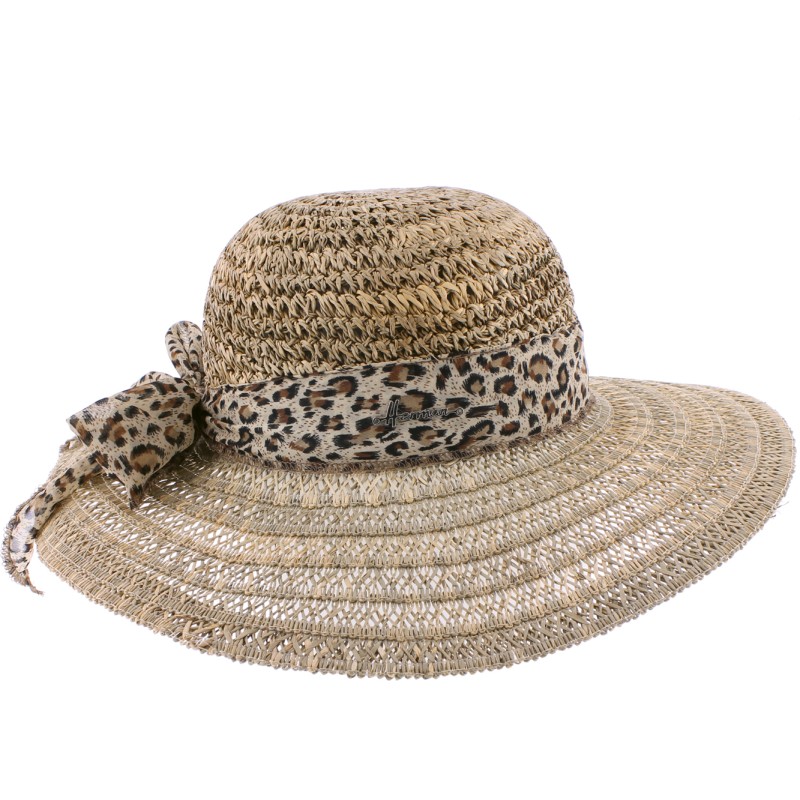 Capeline en jonc de mer avec foulard