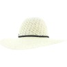 Capeline en paille papier unie avec fine ceinture tressée en faux cuir