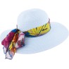 Paper braid floppy hat with scarf