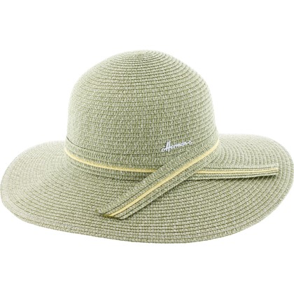 Capeline en paille papier chinée avec ceinture ton sur ton