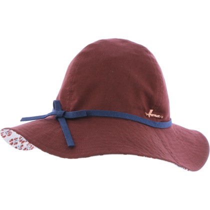 capeline femme chapeau en coton, tissu à motifs dessous