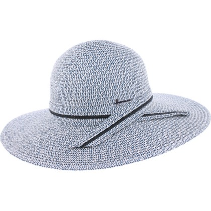 Capeline en paille papier chinée avec ceinture ton sur ton