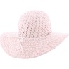 Capeline en paille papier unie avec fine ceinture tressée en faux cuir