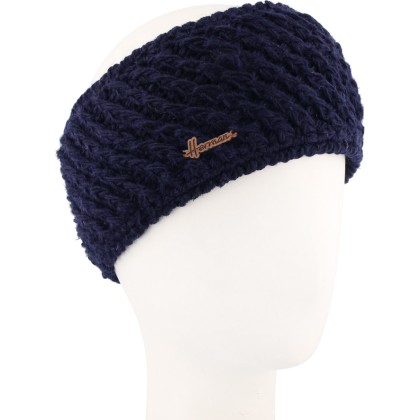 Bandeau grosse maille oblique unie tricoté main